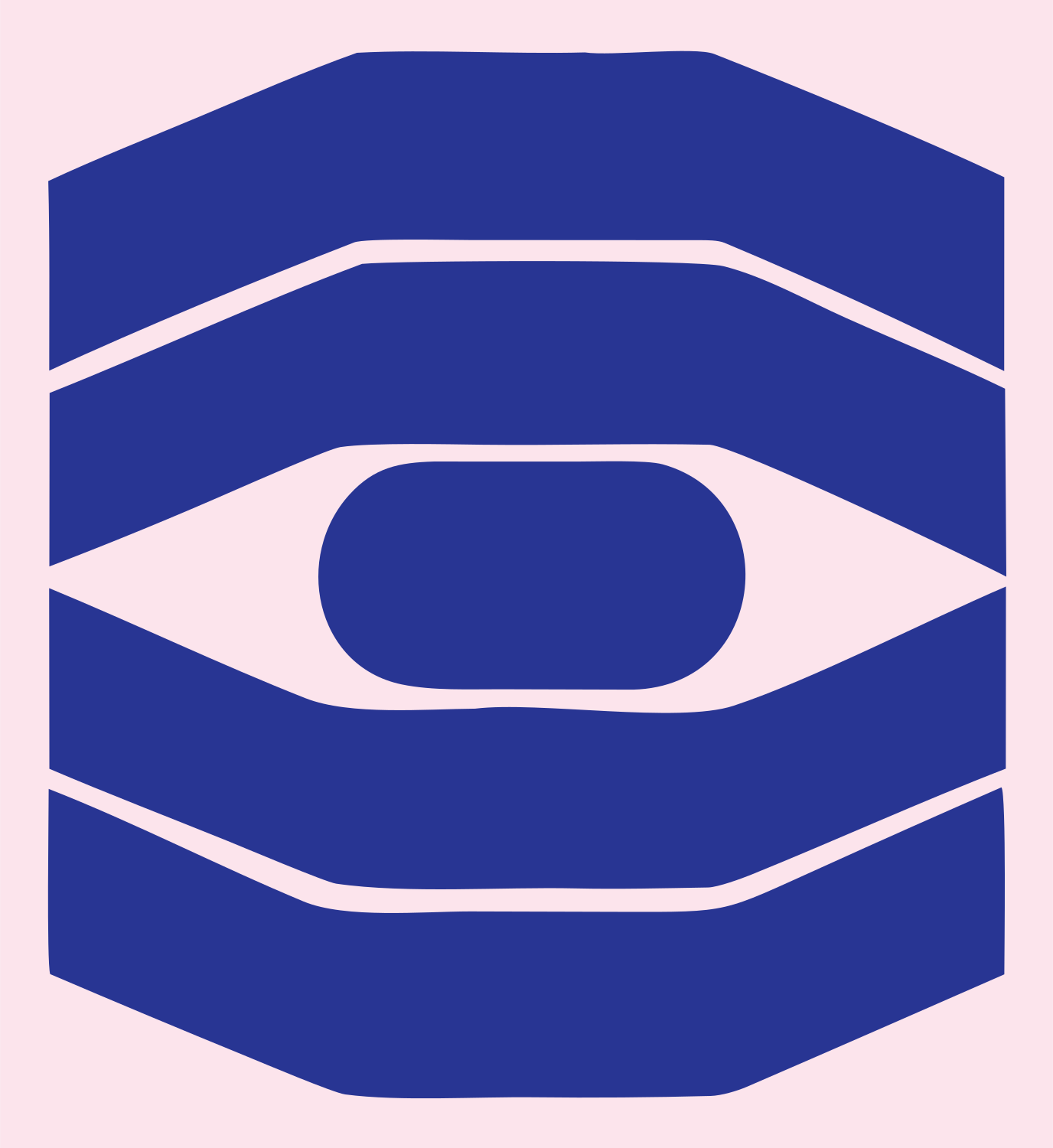 Heavy Octagon Eye Badge #fce4ec/#283593