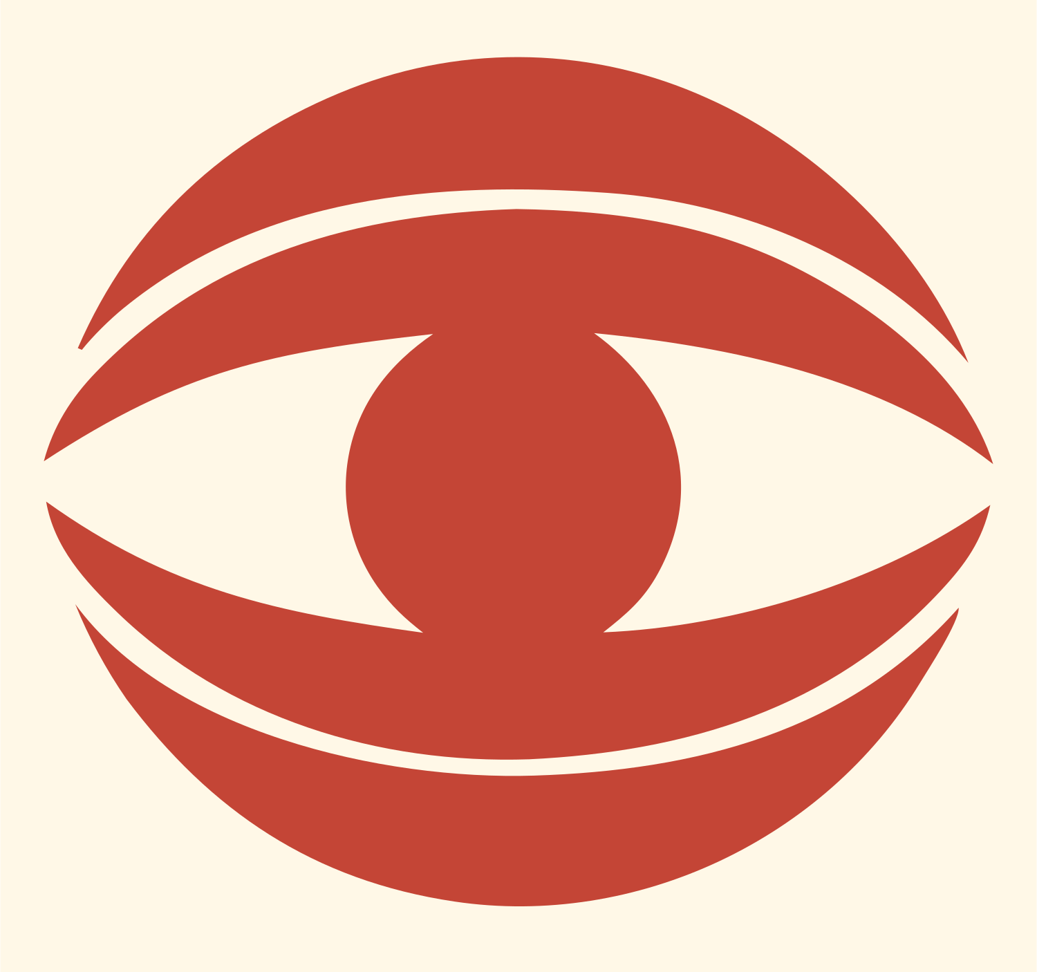 Heavy Eye Globe Mark #fff8e7/#c44536