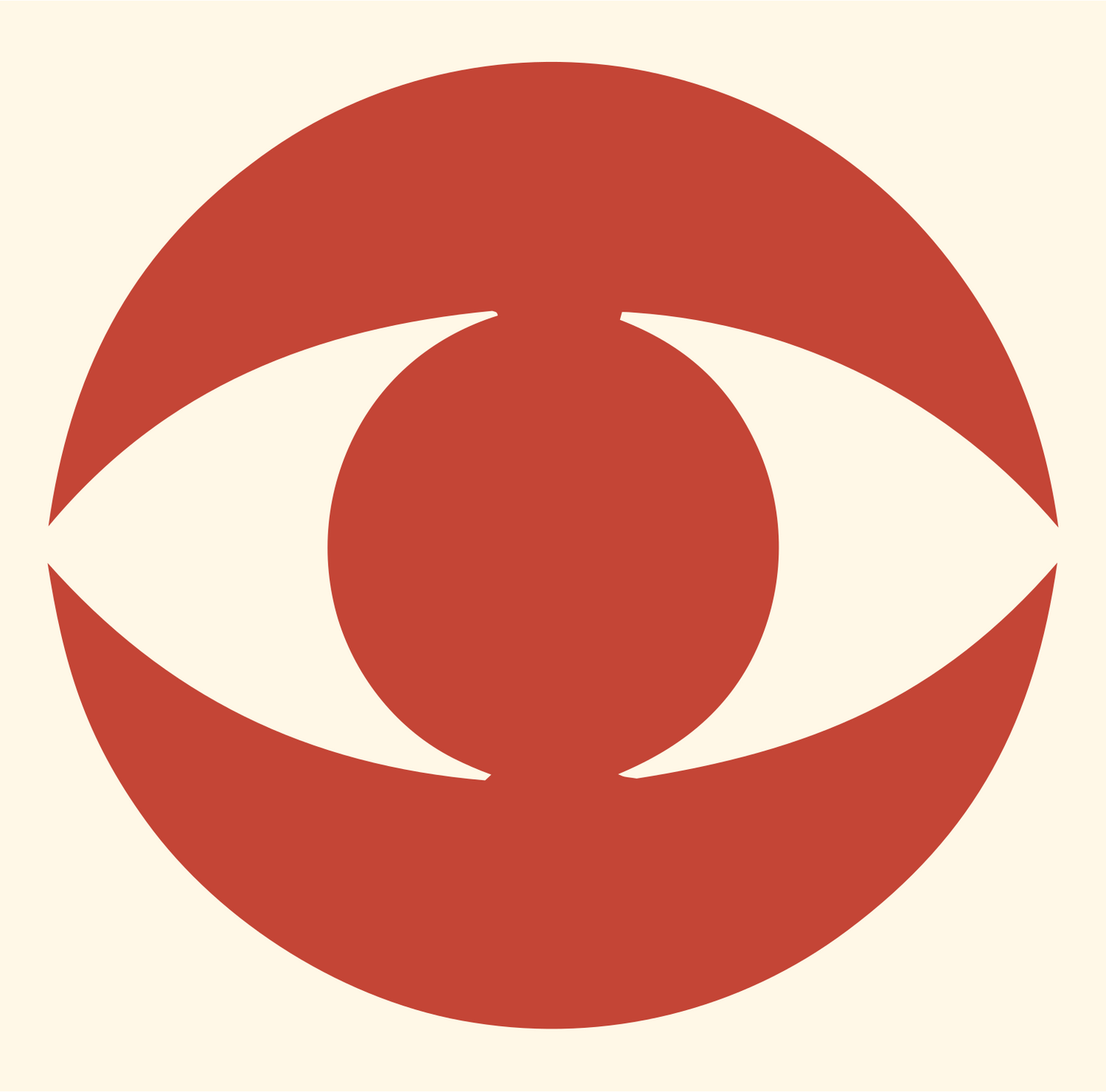 Blocky Eye Circle Logo #fff8e7/#c44536