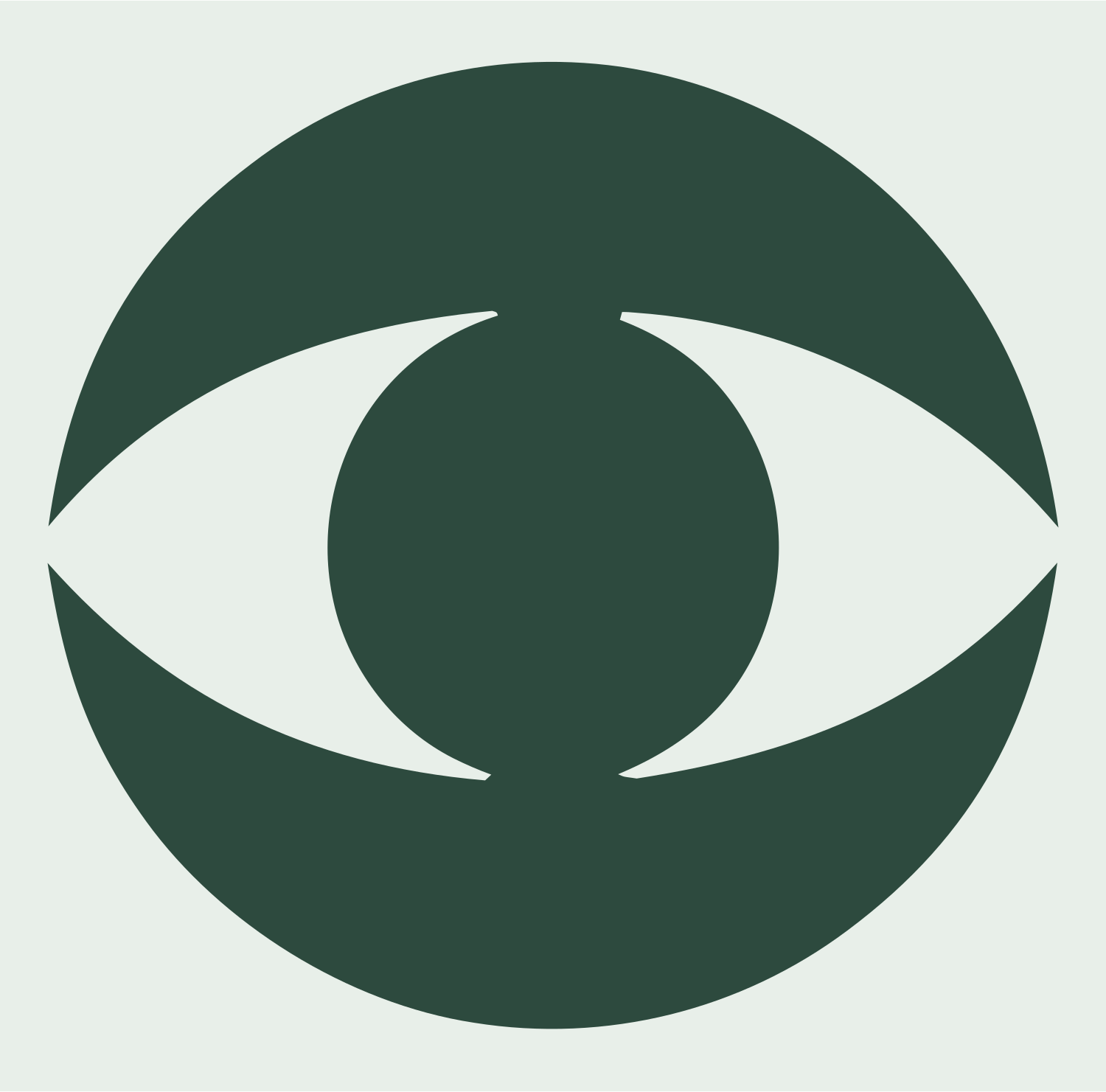Blocky Eye Circle Logo #e8efe9/#2d4a3e