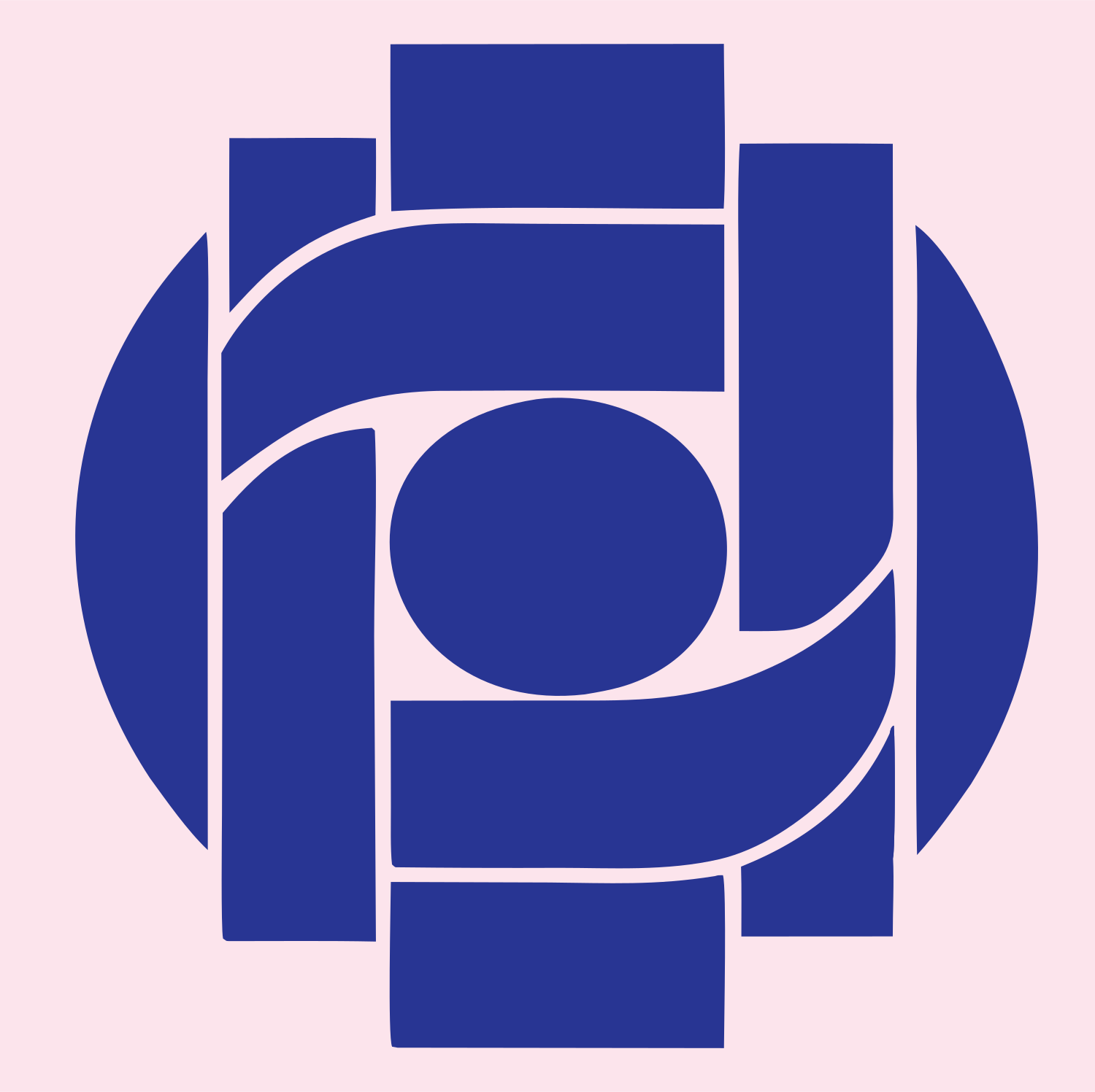 Chunky Circle Panel Eye Mark #fce4ec/#283593