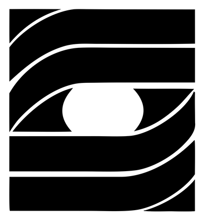 Blocky Horizontal Eye Mark #ffffff/#000000