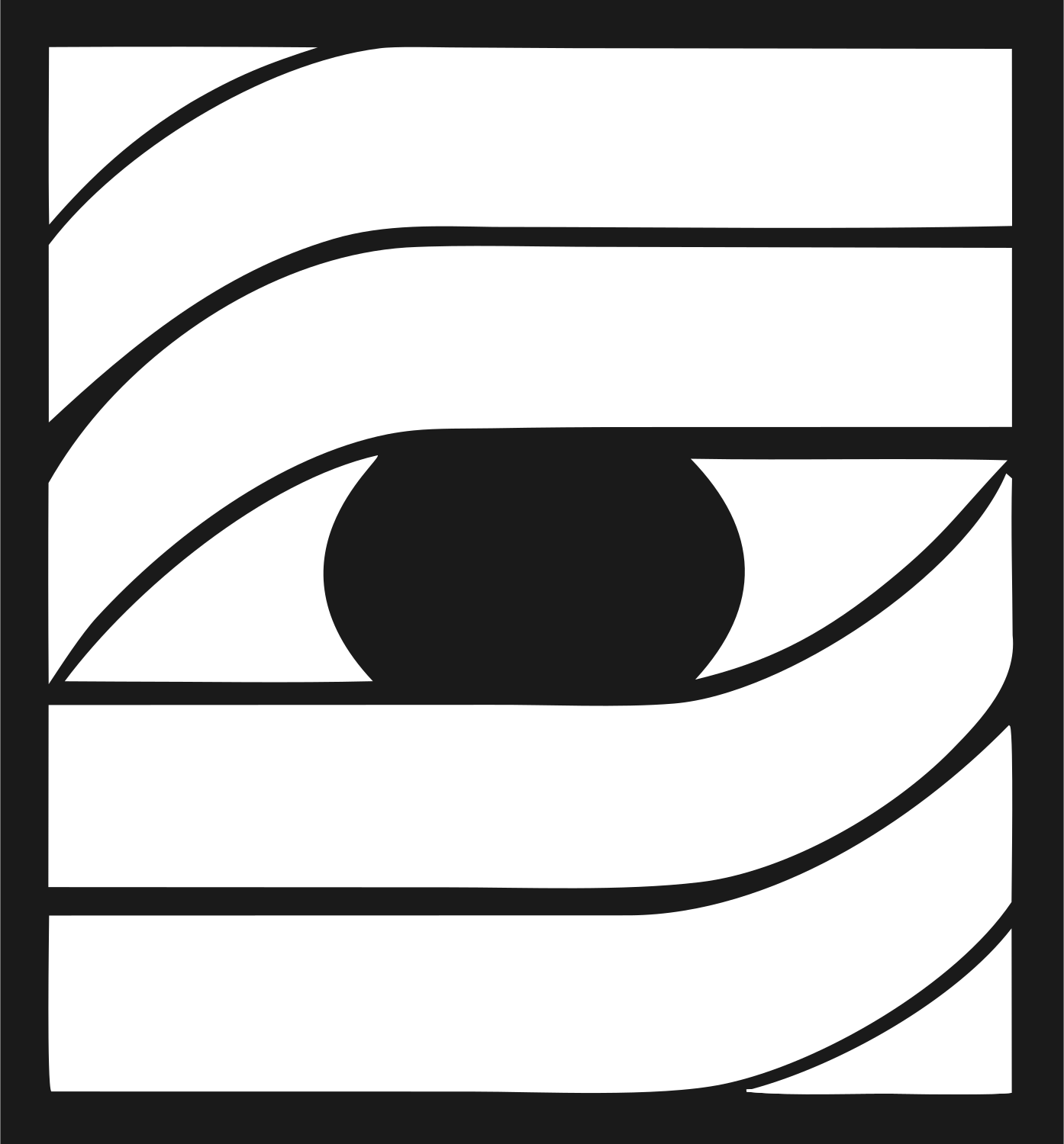 Blocky Horizontal Eye Mark #1a1a1a/#ffffff