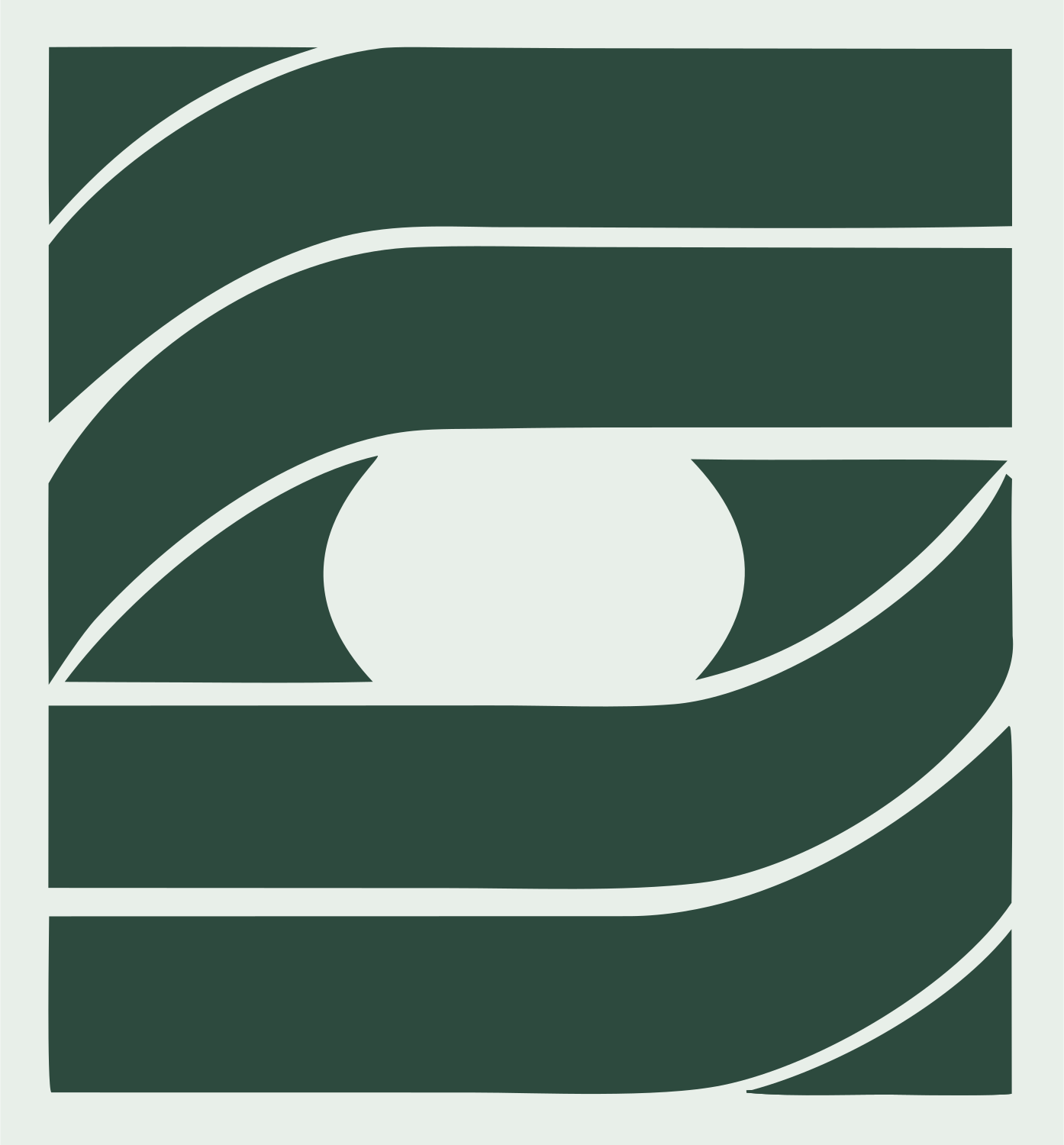 Blocky Horizontal Eye Mark #e8efe9/#2d4a3e
