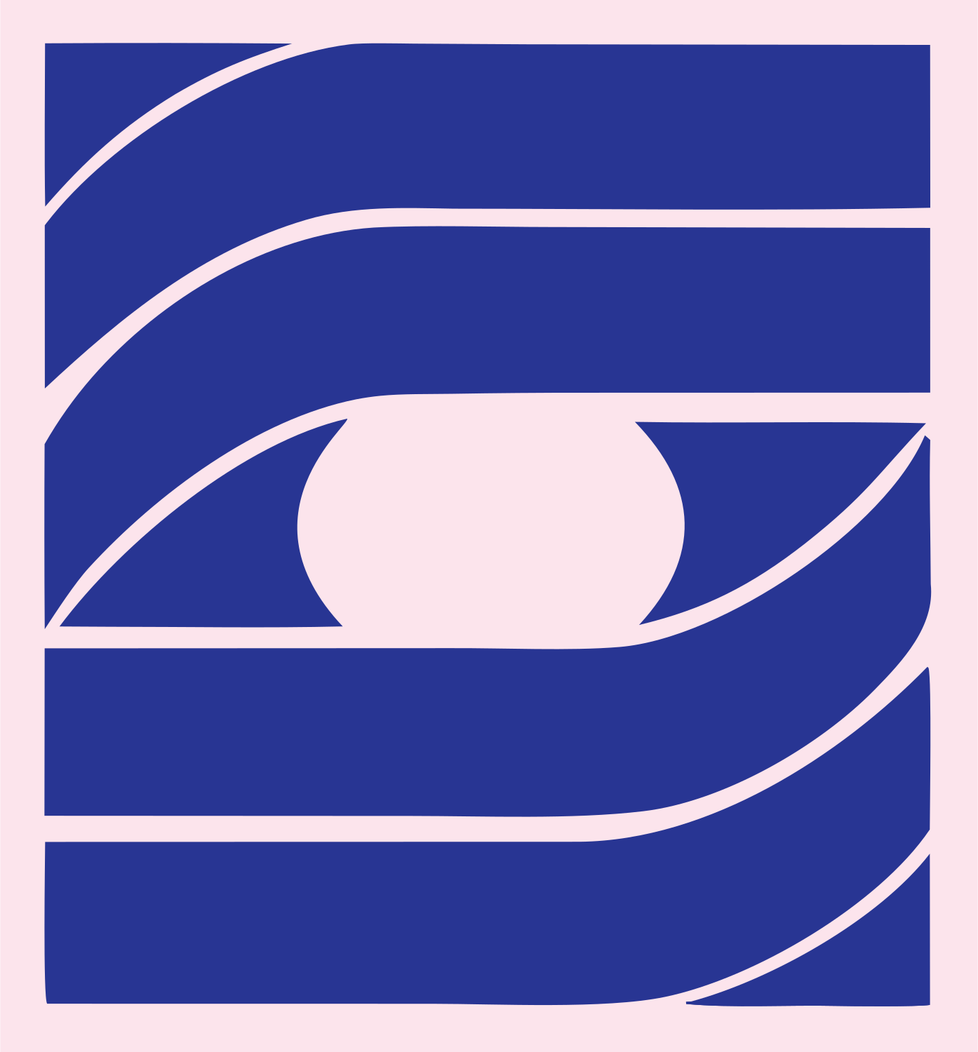 Blocky Horizontal Eye Mark #fce4ec/#283593