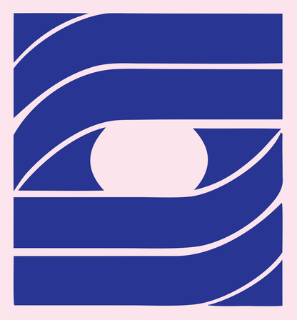 Blocky Horizontal Eye Mark #fce4ec/#283593