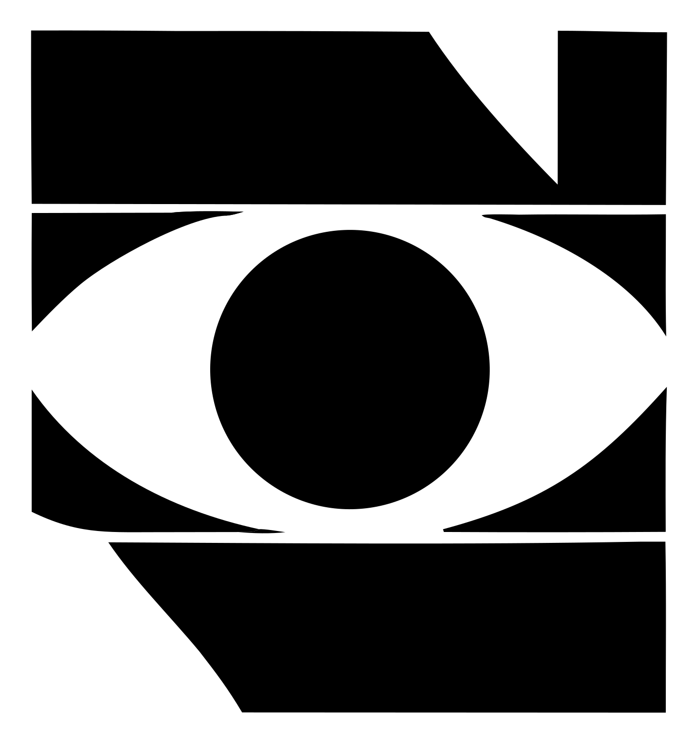Chunky Banded Eye Logo #ffffff/#000000