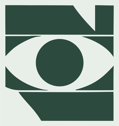 Chunky Banded Eye Logo #e8efe9/#2d4a3e