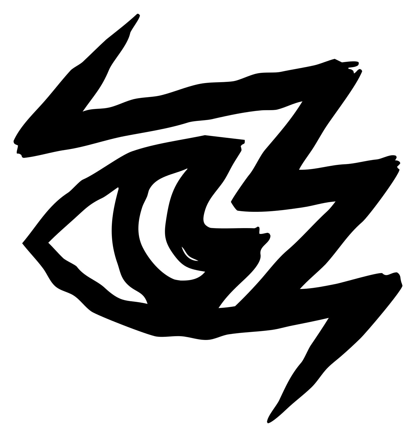 Hand-Drawn Lightning Eye Mark #ffffff/#000000