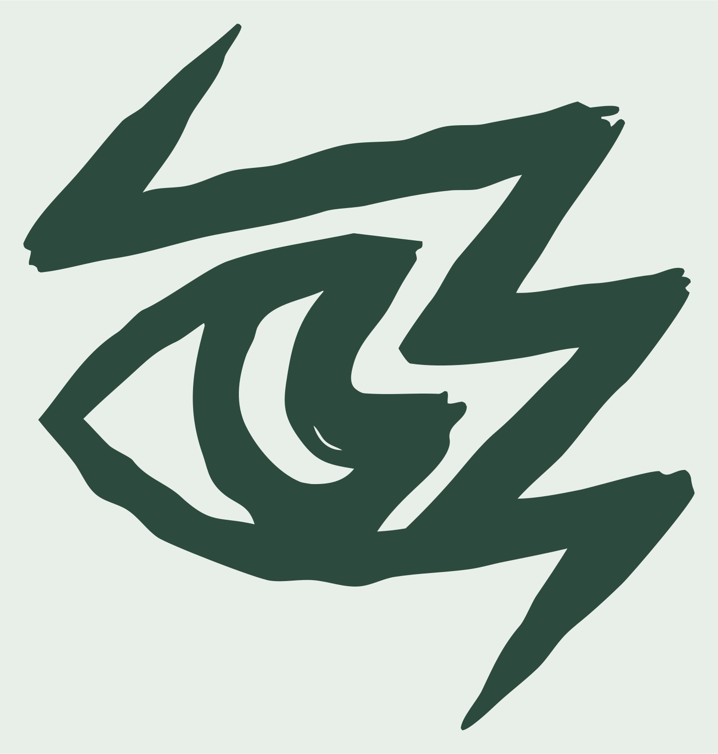 Hand-Drawn Lightning Eye Mark #e8efe9/#2d4a3e