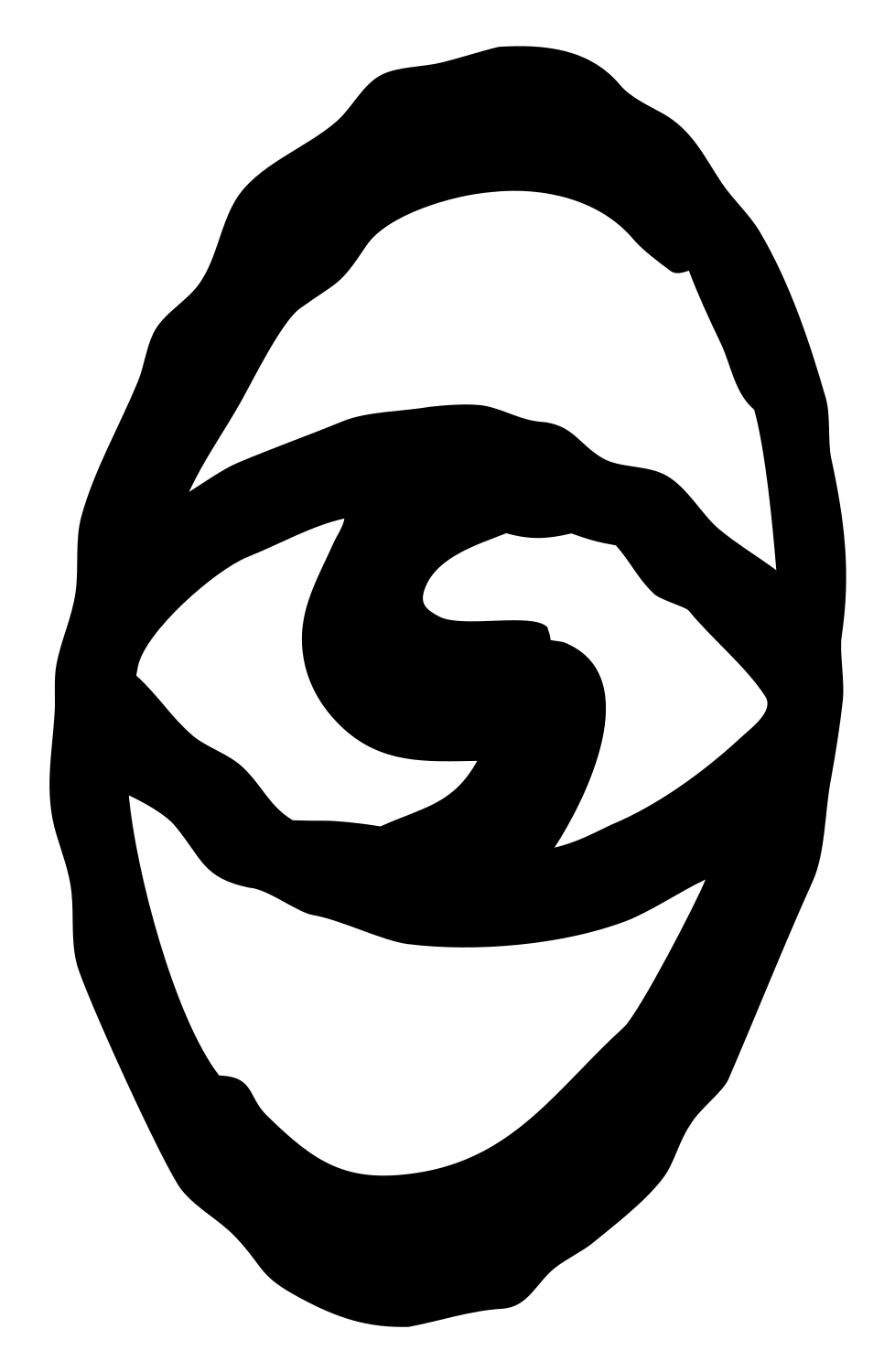 Hand-Drawn Swirl Eye Logo #ffffff/#000000