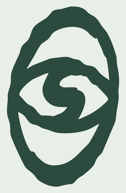 Hand-Drawn Swirl Eye Logo #e8efe9/#2d4a3e