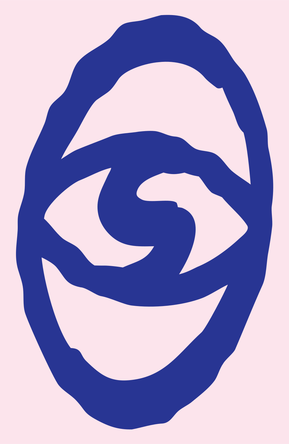 Hand-Drawn Swirl Eye Logo #fce4ec/#283593