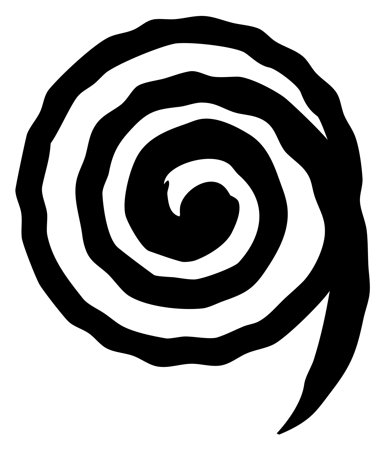Hand-Drawn Spiral Eye Logo #ffffff/#000000