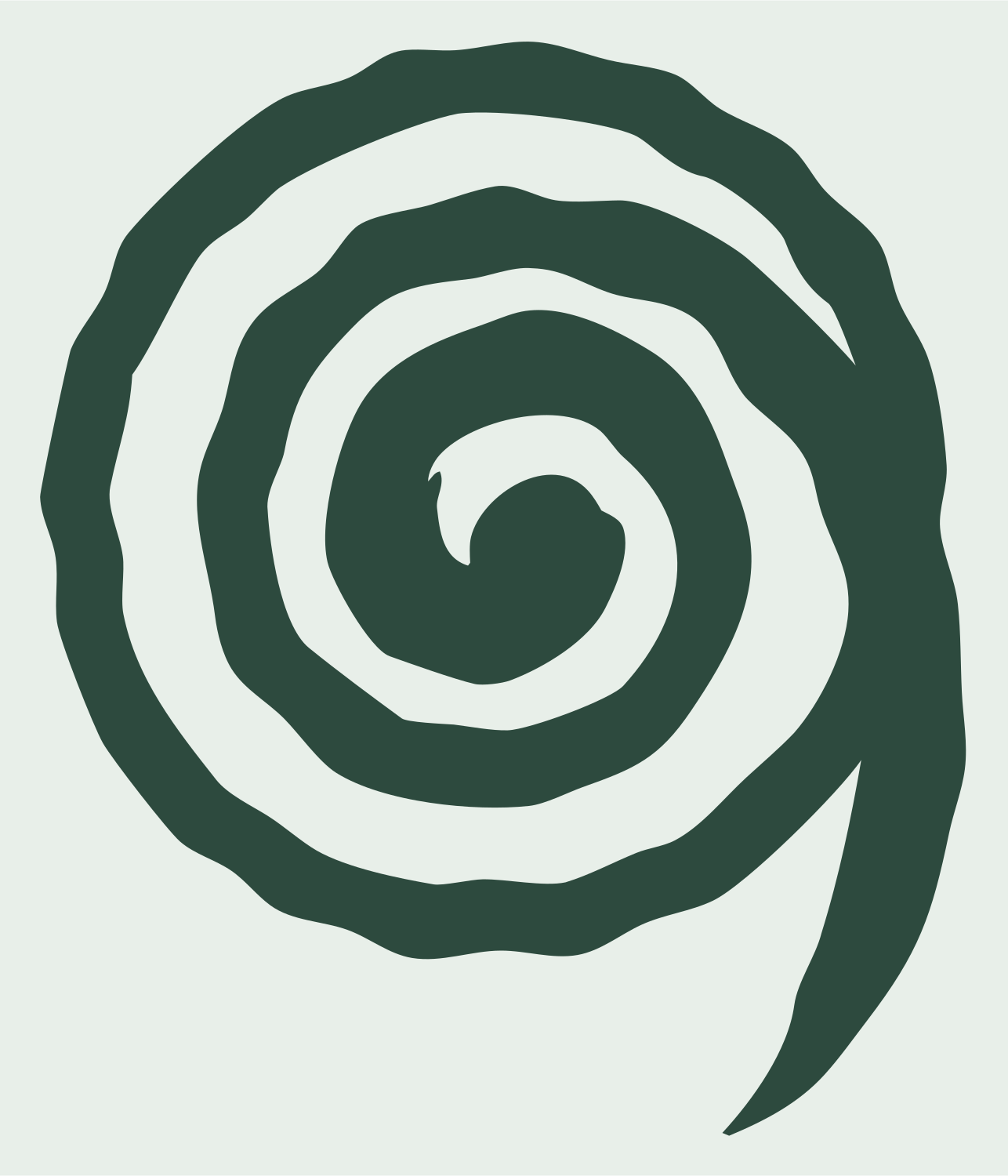 Hand-Drawn Spiral Eye Logo #e8efe9/#2d4a3e
