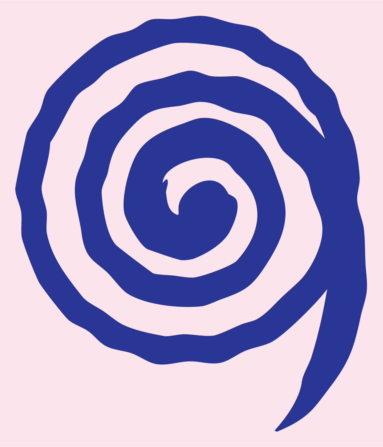 Hand-Drawn Spiral Eye Logo #fce4ec/#283593