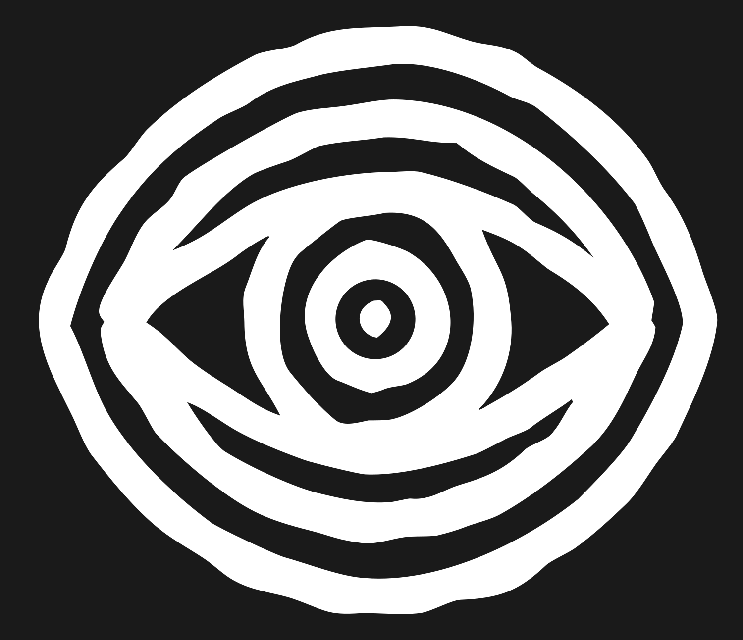 Hand-Drawn Eye Oval Badge #1a1a1a/#ffffff