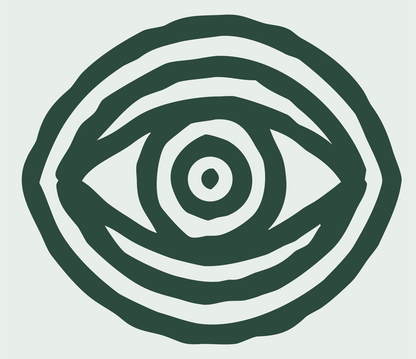 Hand-Drawn Eye Oval Badge #e8efe9/#2d4a3e