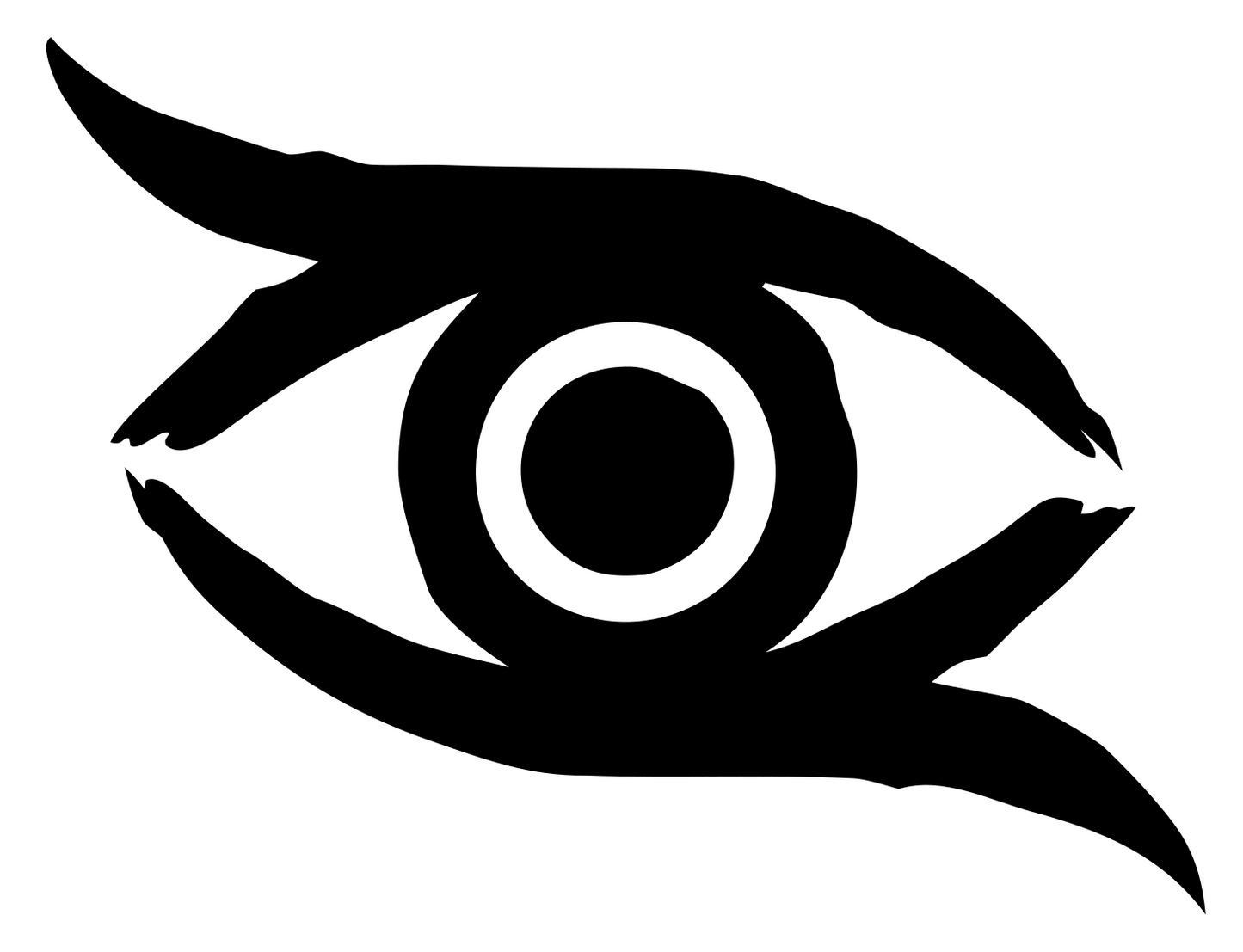 Hand-Drawn Claw Eye Mark #ffffff/#000000