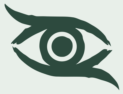 Hand-Drawn Claw Eye Mark #e8efe9/#2d4a3e