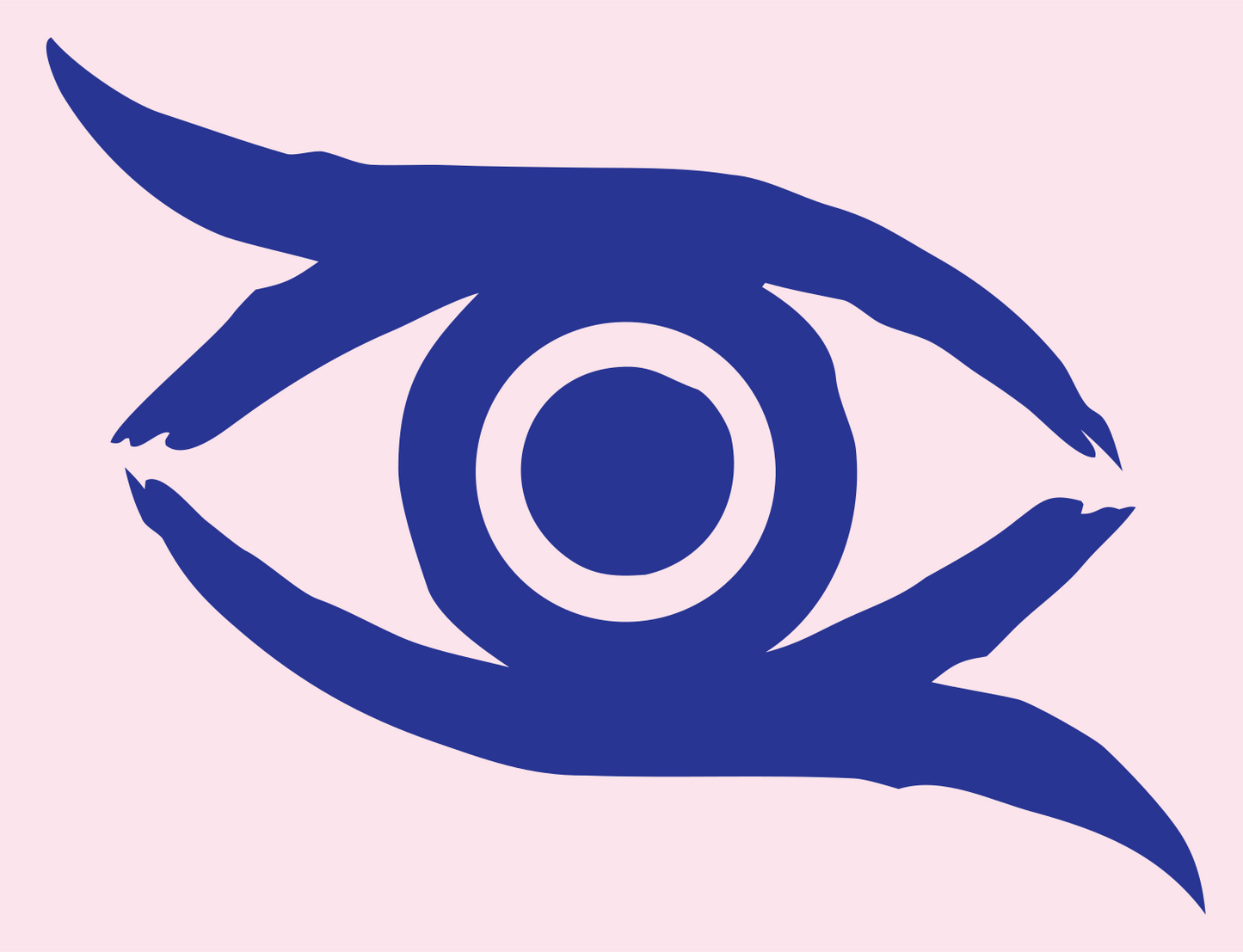 Hand-Drawn Claw Eye Mark #fce4ec/#283593