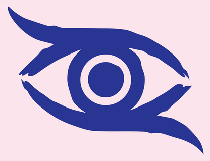 Hand-Drawn Claw Eye Mark #fce4ec/#283593