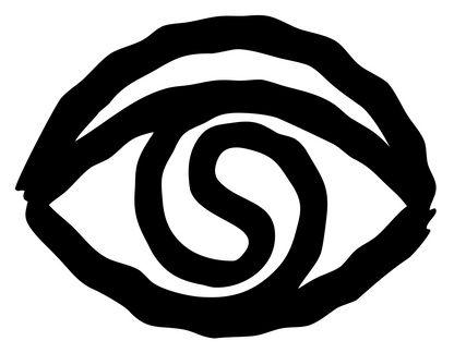 Hand-Drawn Eye Spiral Logo #ffffff/#000000