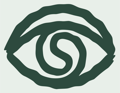 Hand-Drawn Eye Spiral Logo #e8efe9/#2d4a3e