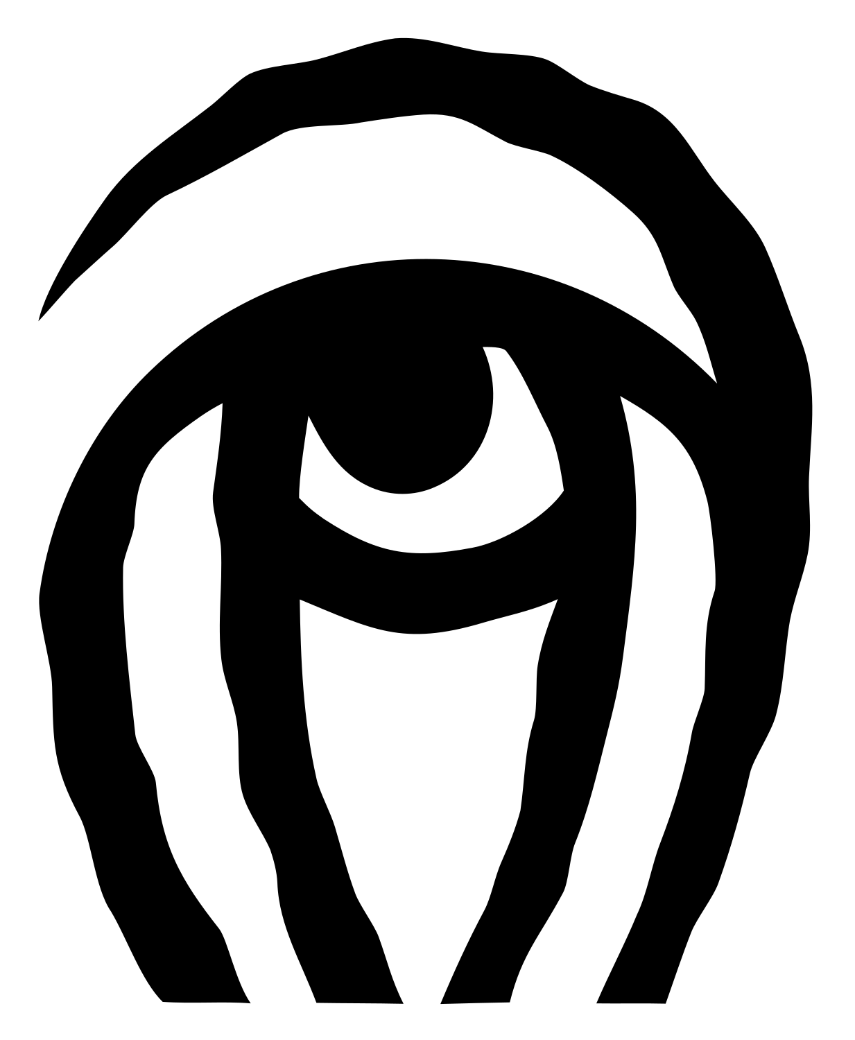 Hand-Drawn Eye Arch Crest #ffffff/#000000