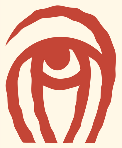 Hand-Drawn Eye Arch Crest #fff8e7/#c44536