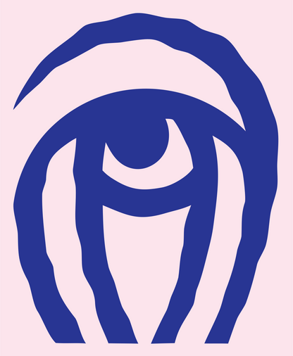 Hand-Drawn Eye Arch Crest #fce4ec/#283593