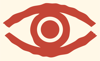 Hand-Drawn Eye Iris Mark #fff8e7/#c44536