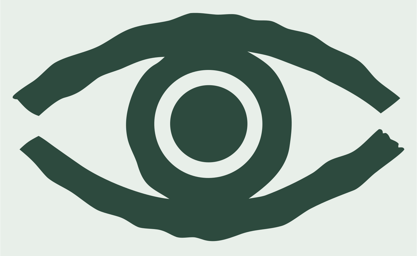 Hand-Drawn Eye Iris Mark #e8efe9/#2d4a3e
