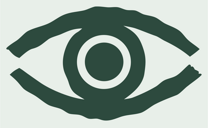 Hand-Drawn Eye Iris Mark #e8efe9/#2d4a3e