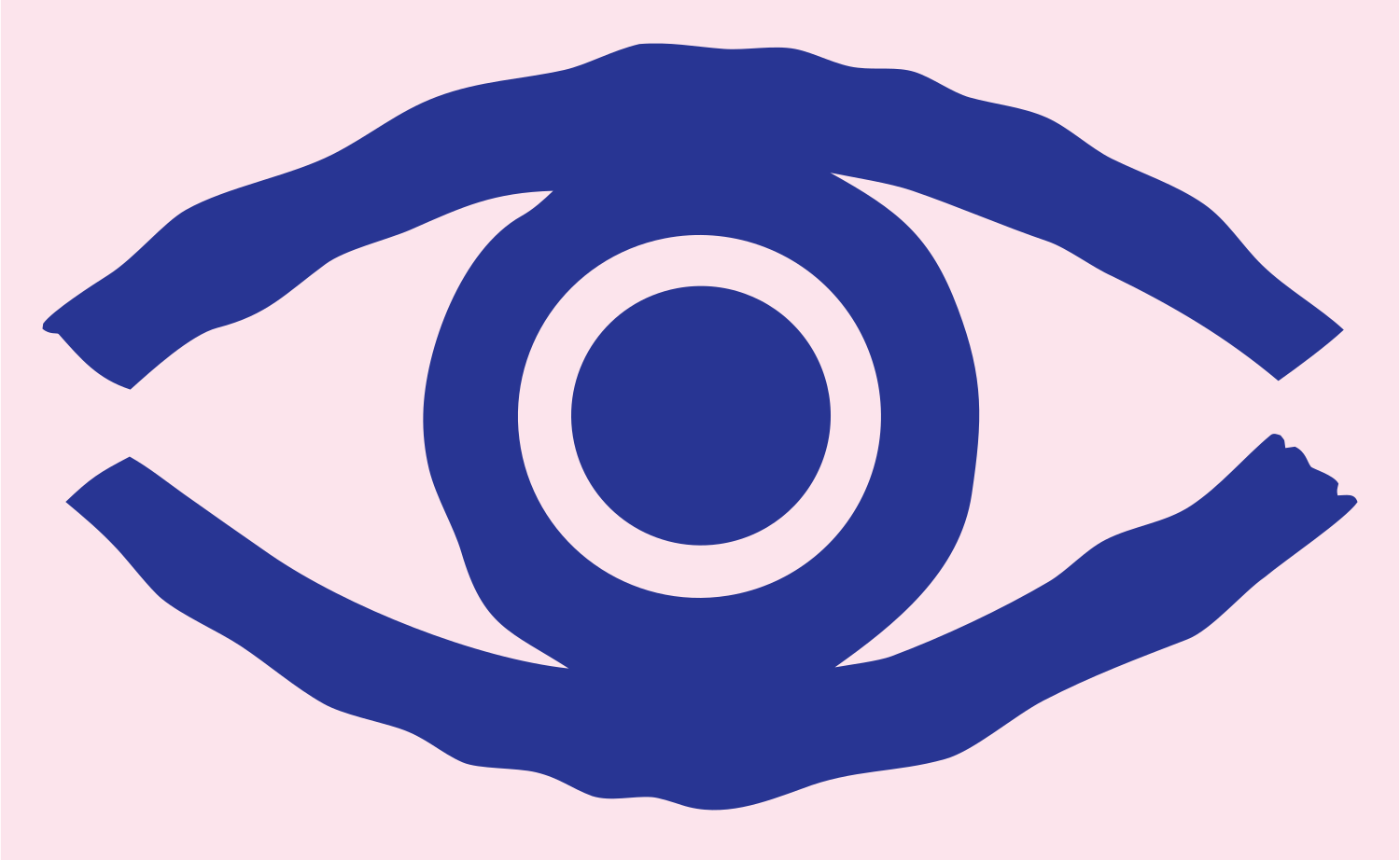 Hand-Drawn Eye Iris Mark #fce4ec/#283593