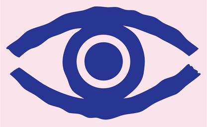 Hand-Drawn Eye Iris Mark #fce4ec/#283593