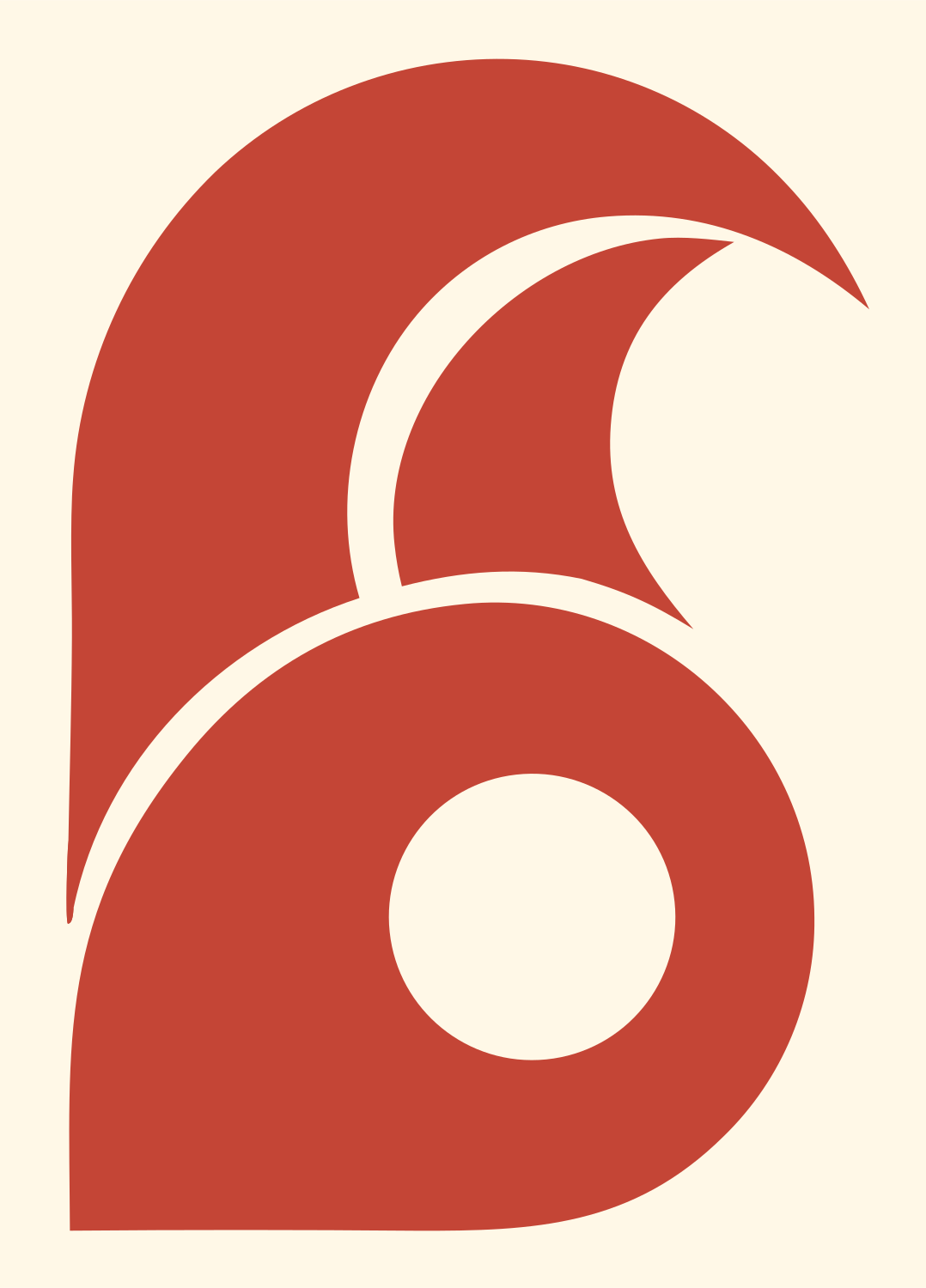 Bold Wave Circle Mark #fff8e7/#c44536