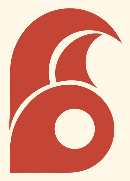 Bold Wave Circle Mark #fff8e7/#c44536