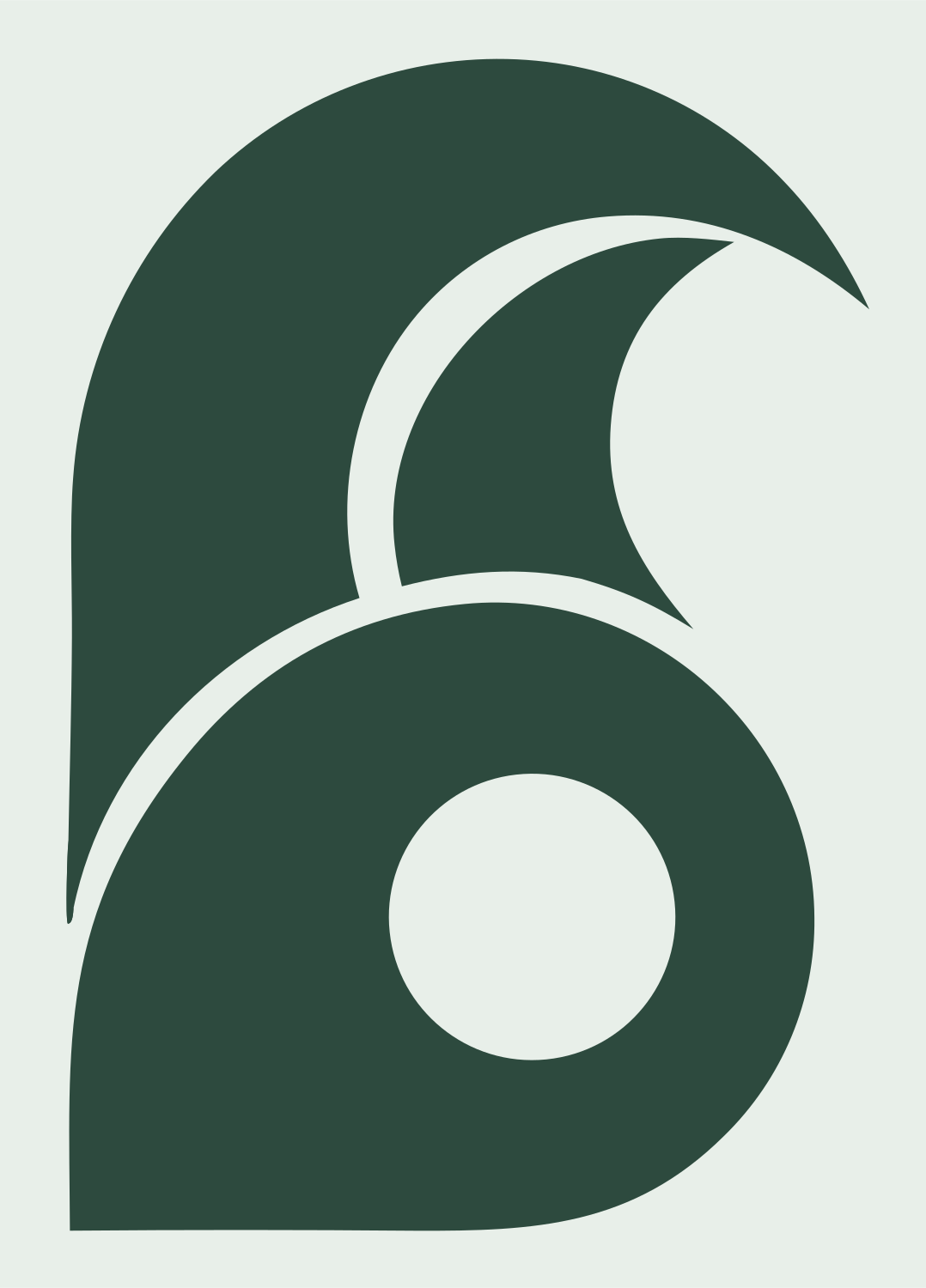 Bold Wave Circle Mark #e8efe9/#2d4a3e