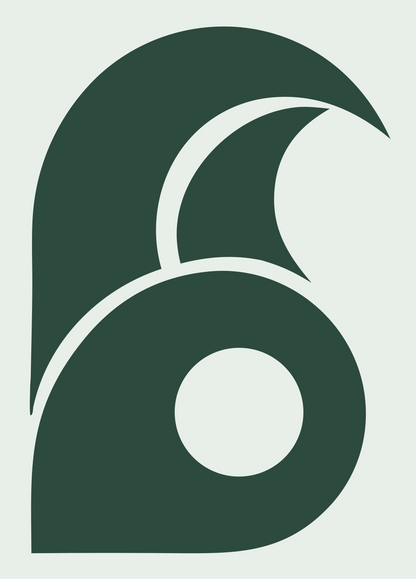 Bold Wave Circle Mark #e8efe9/#2d4a3e
