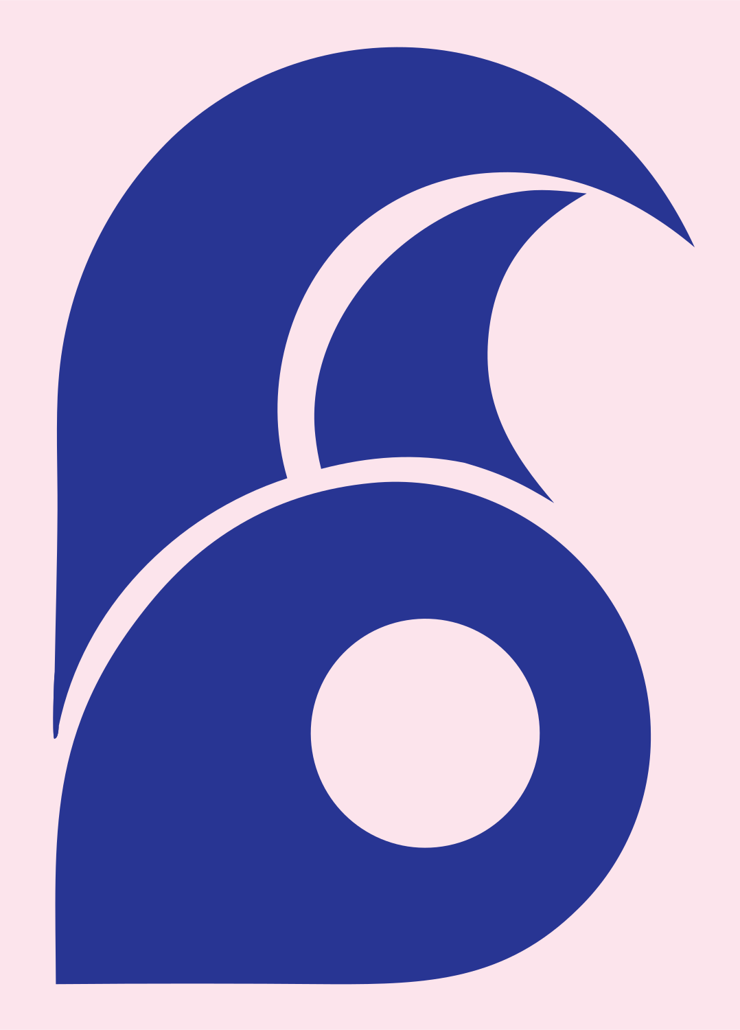 Bold Wave Circle Mark #fce4ec/#283593