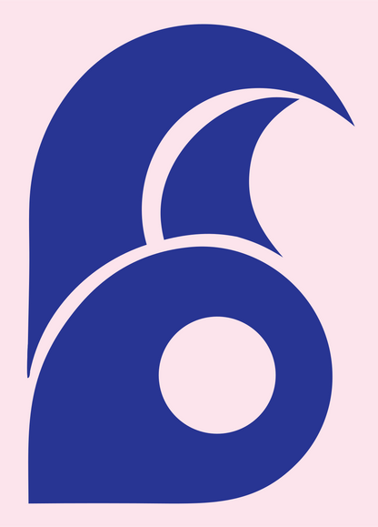 Bold Wave Circle Mark #fce4ec/#283593