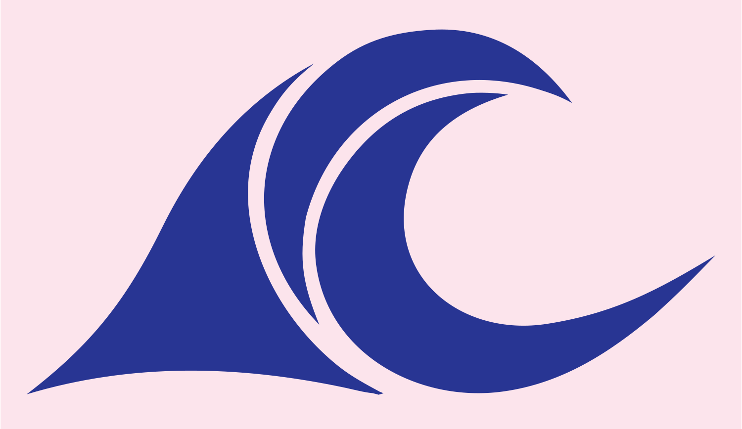 Bold Breaking Curl Wave Mark #fce4ec/#283593