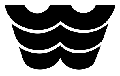 Bold Ripple Stack Badge #ffffff/#000000