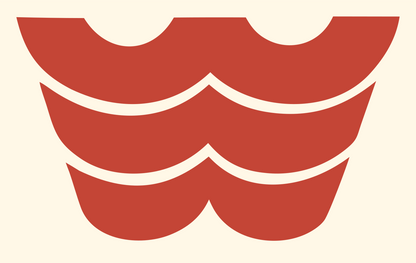 Bold Ripple Stack Badge #fff8e7/#c44536