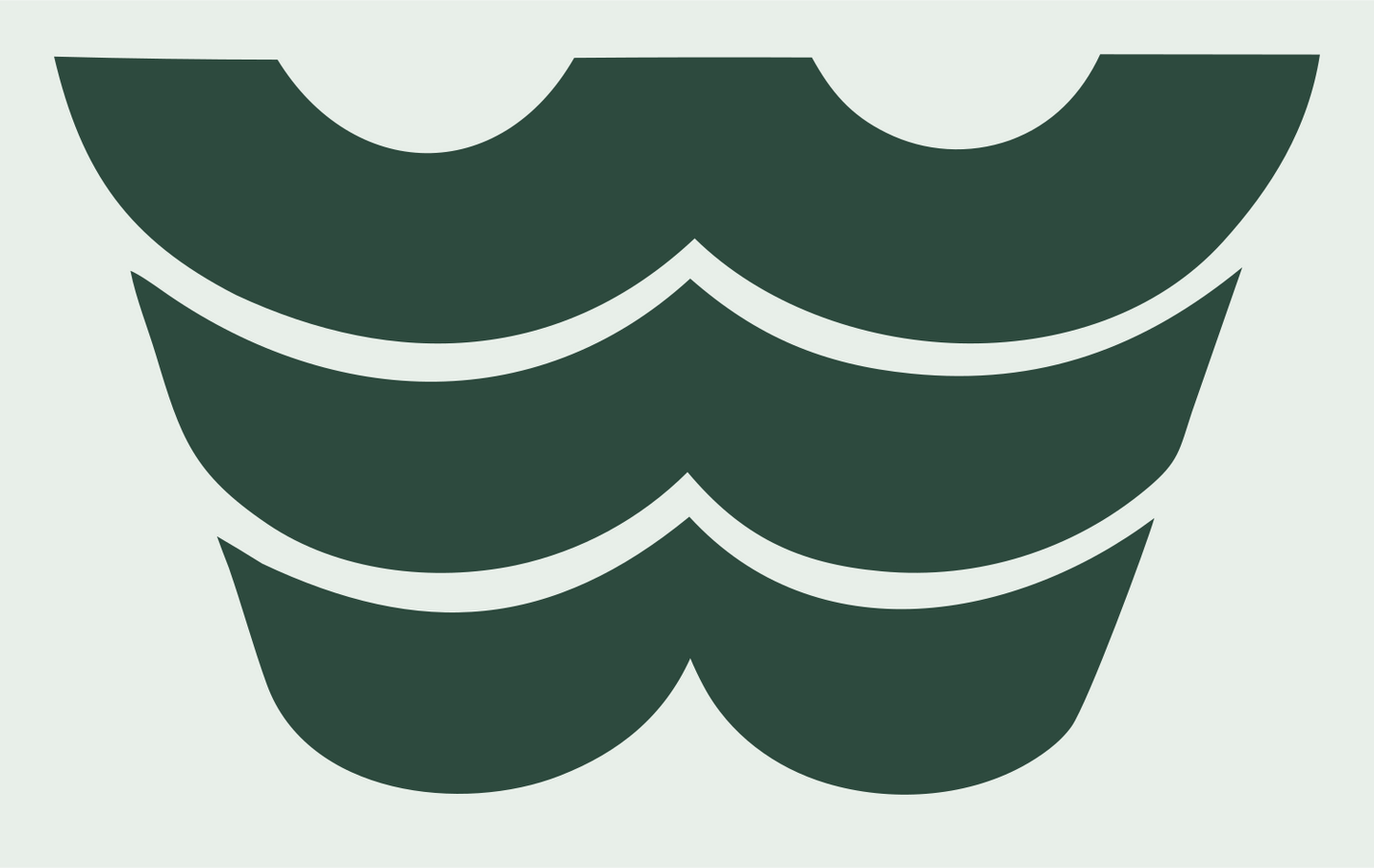 Bold Ripple Stack Badge #e8efe9/#2d4a3e