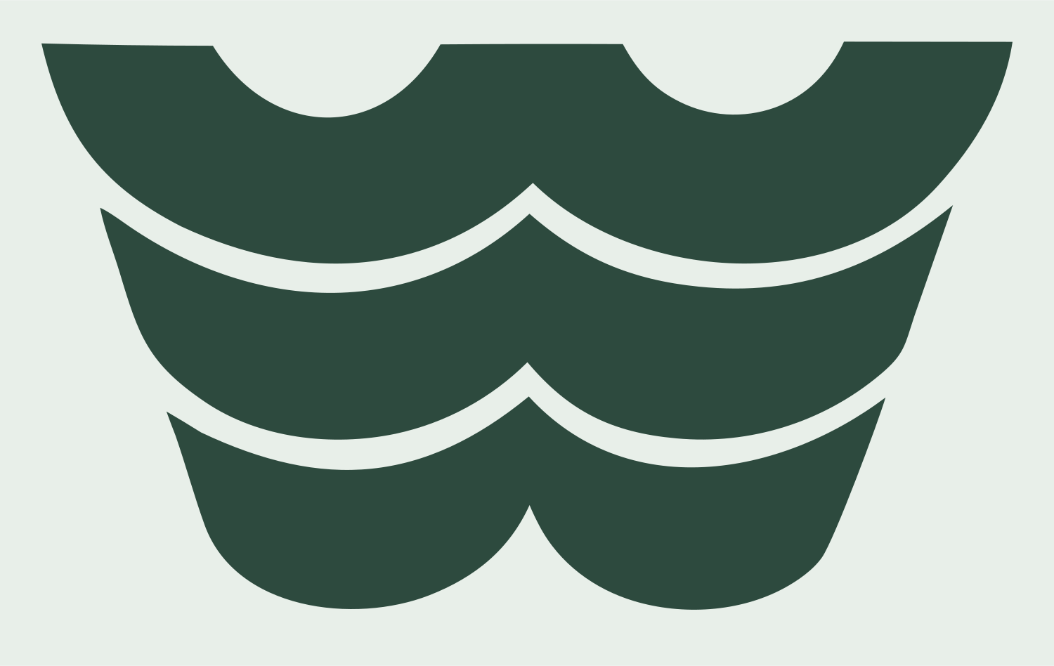 Bold Ripple Stack Badge #e8efe9/#2d4a3e