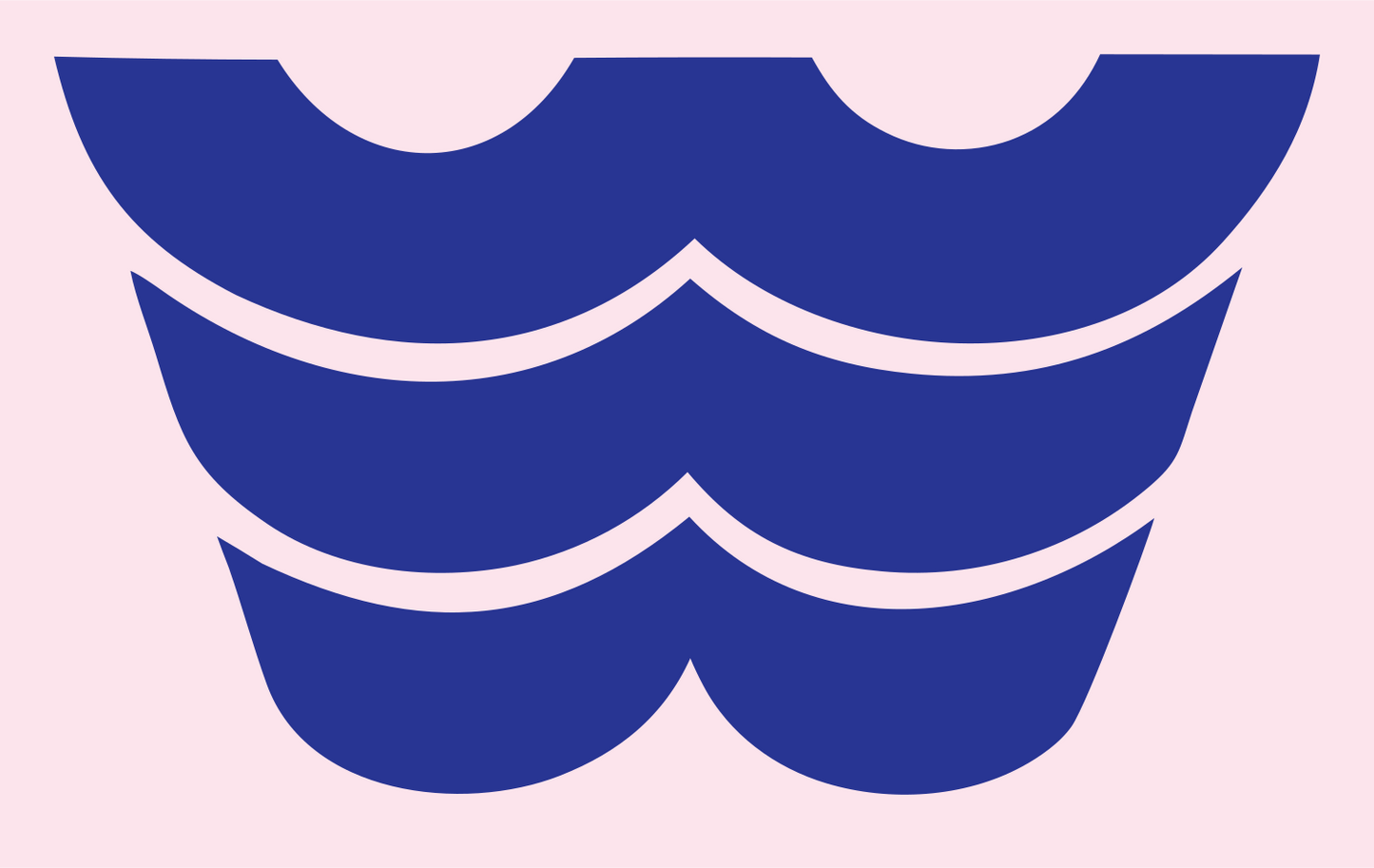 Bold Ripple Stack Badge #fce4ec/#283593