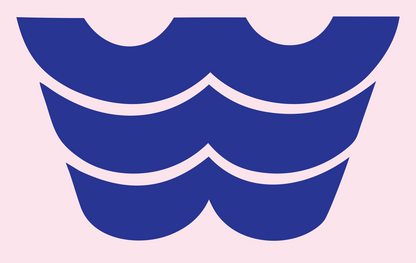 Bold Ripple Stack Badge #fce4ec/#283593