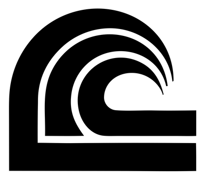 Geometric Barrel Wave Emblem #ffffff/#000000